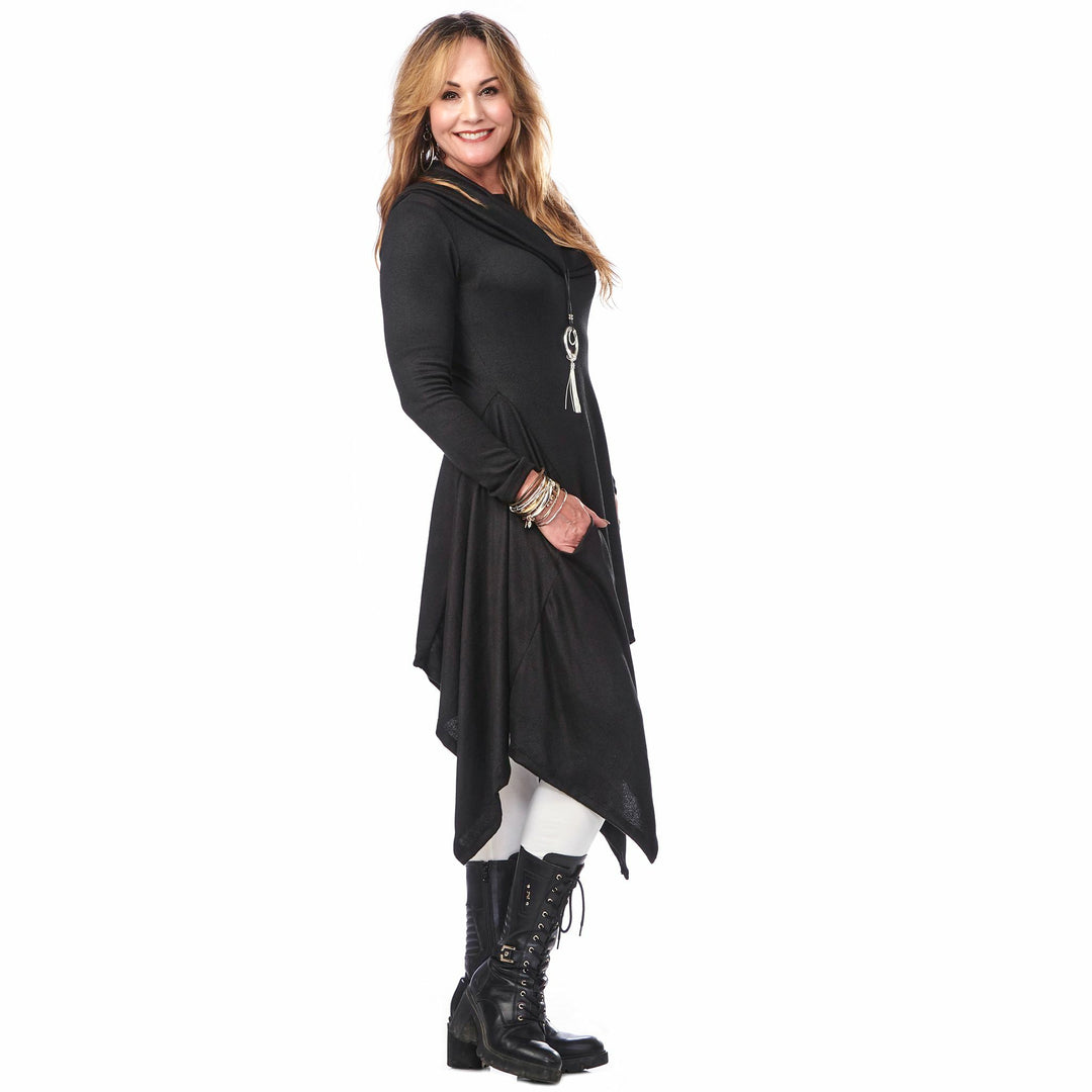 Wool Large Collar Tunic Dress