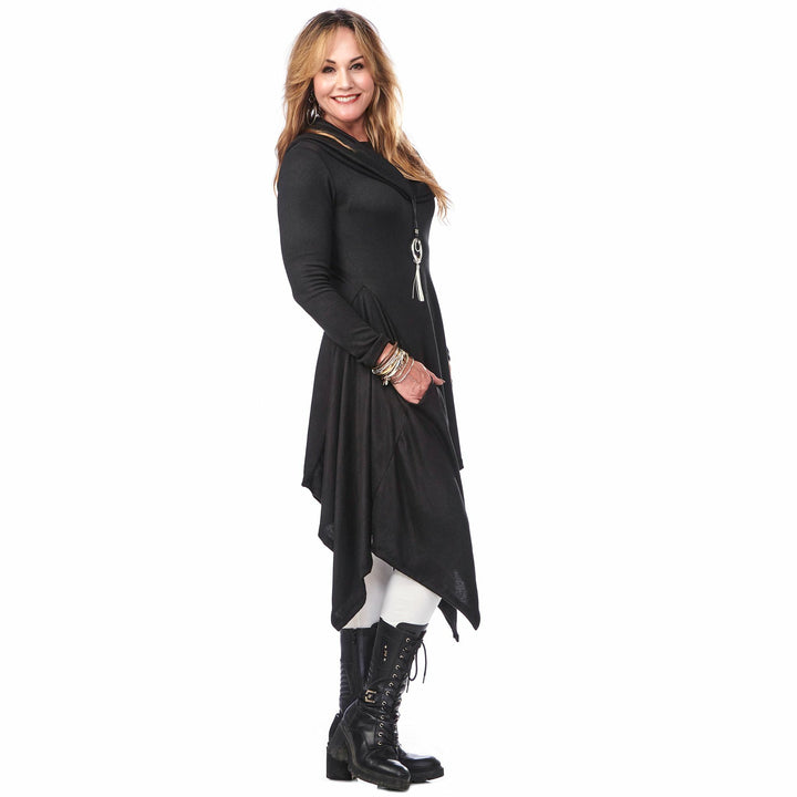 Wool Large Collar Tunic Dress