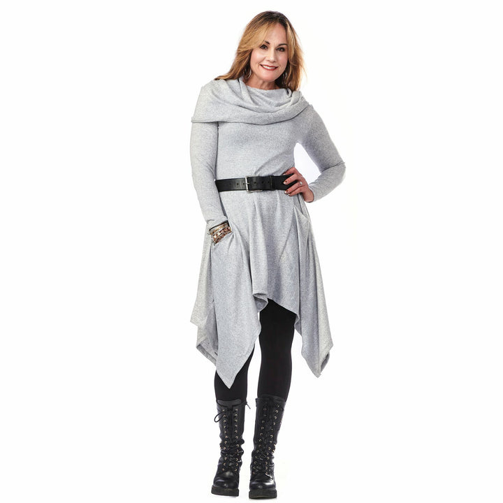 Wool Large Collar Tunic Dress