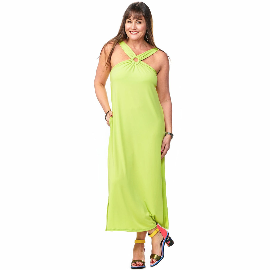 Ring Neck Pocketed Bra Cup Dress