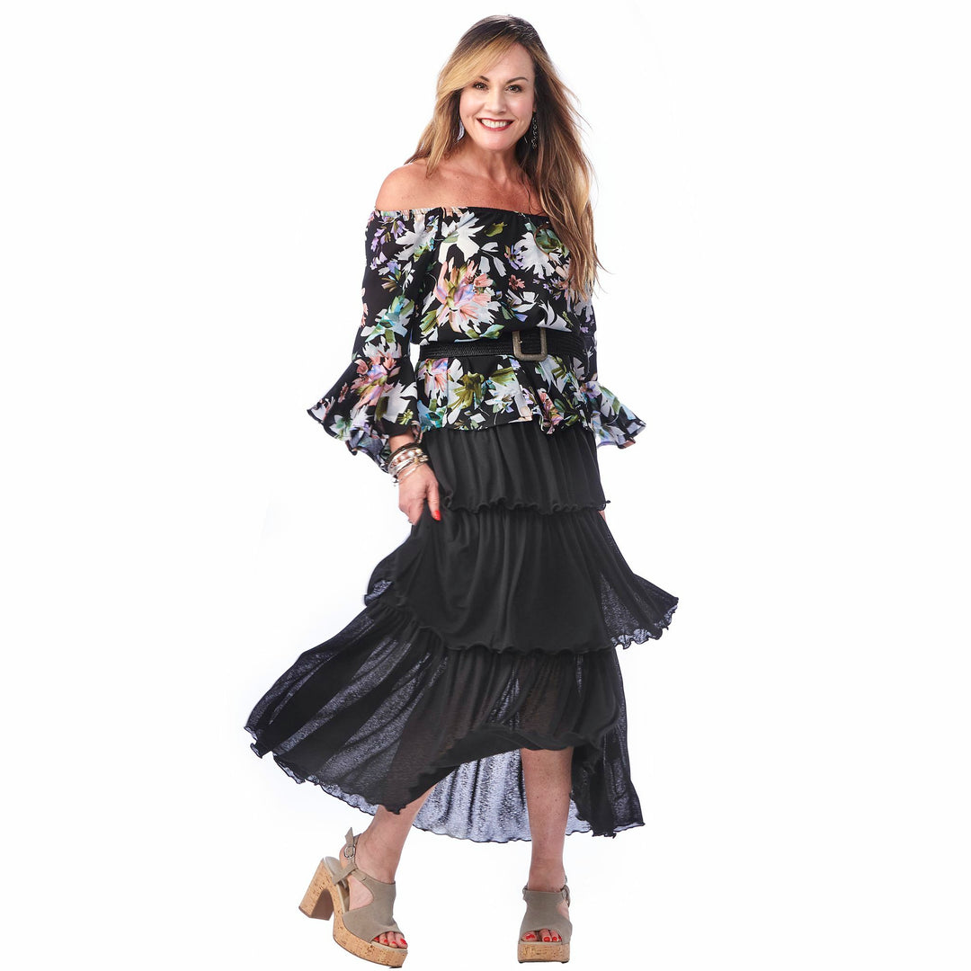 Gauze Ruffled Skirt
