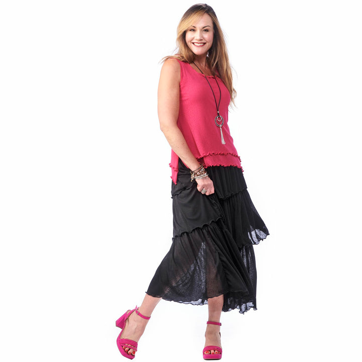 Gauze Ruffled Skirt