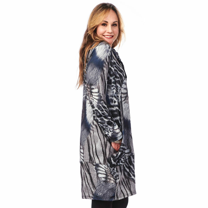 Kerchief-Hem Cowl Tunic Dress