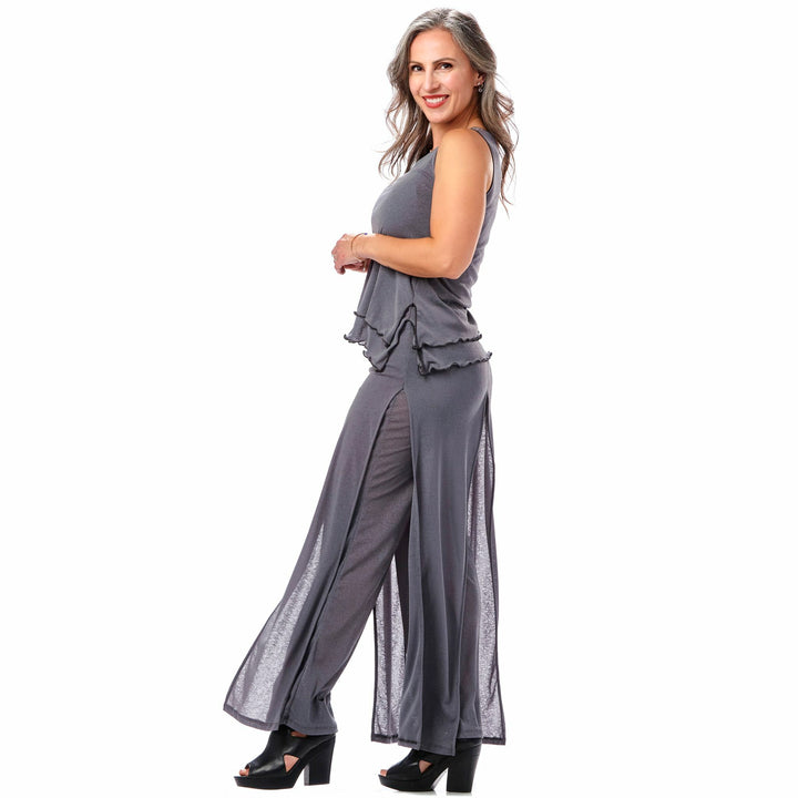 Gauze Layered Palazzo Pant