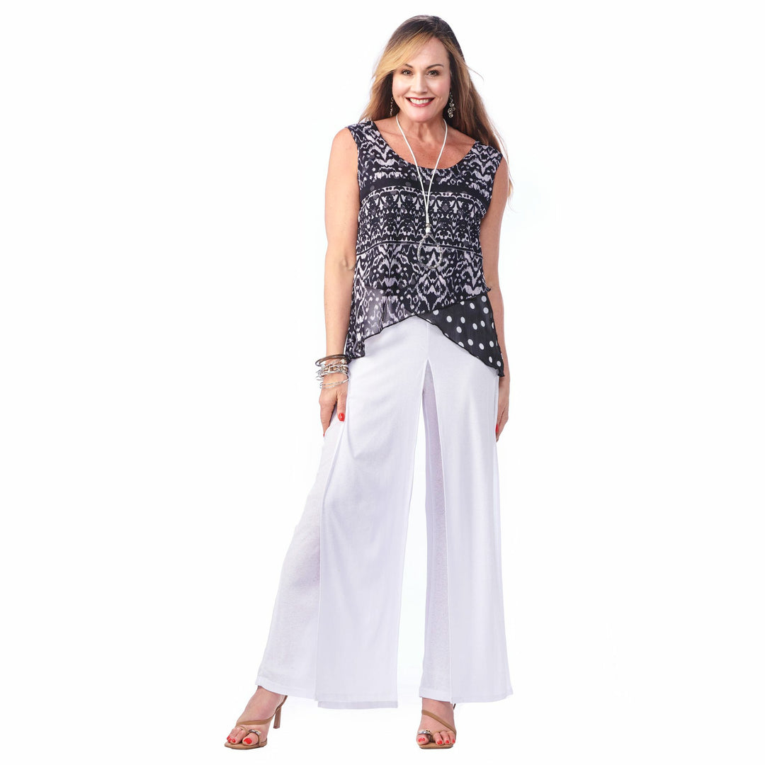 Gauze Layered Palazzo Pant