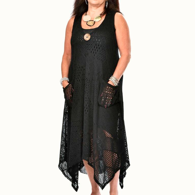 Pocketed Mesh Coverup w/Button
