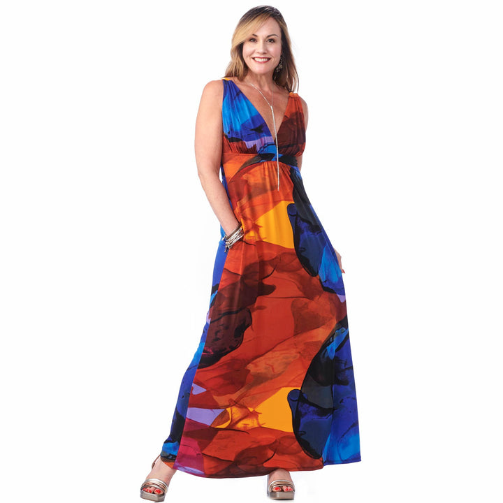 Pocketed Maxi Empire Dress