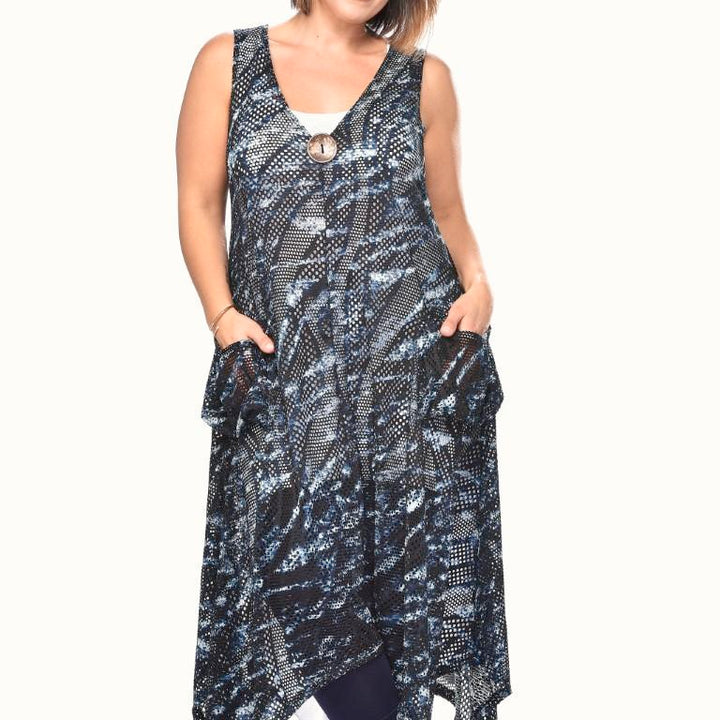 Pocketed Mesh Coverup w/Button